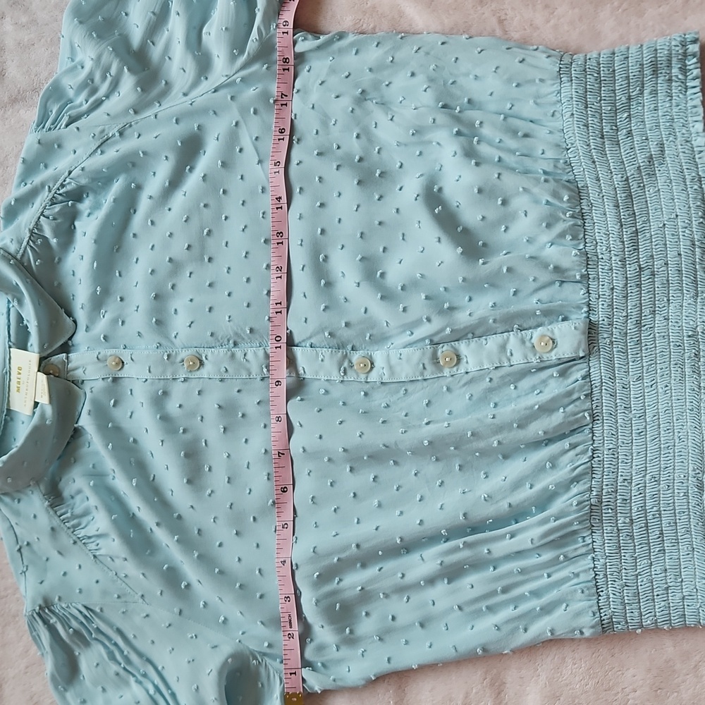Anthropologie Maeve Blue Rosa Swiss Dot Blouse - Picture 5 of 7